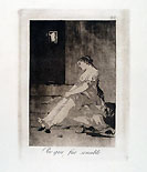 FRANCISCO GOYA, Por Que Fue Sensible, etching from Los Caprichos, 11th edition
